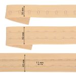 Застежки для бюстгальтера текстильные на ленте (2 ряда) 40 мм / 5 метров, шаг 15 мм, 02 бежевый