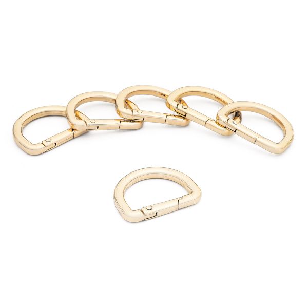 Карабин металл полукольцо 25 мм, золото, MB_2232, 6 шт