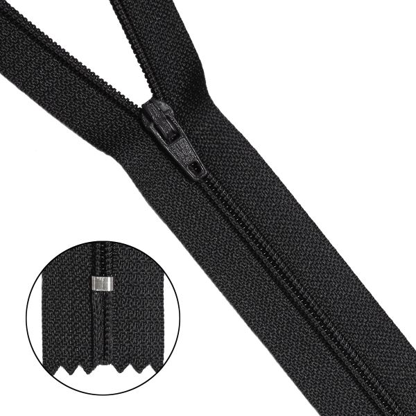 Молния спираль (витая) Т3 (3 мм) 1 зам., н/раз., 20 см, графитовый, нейлон, 10 шт