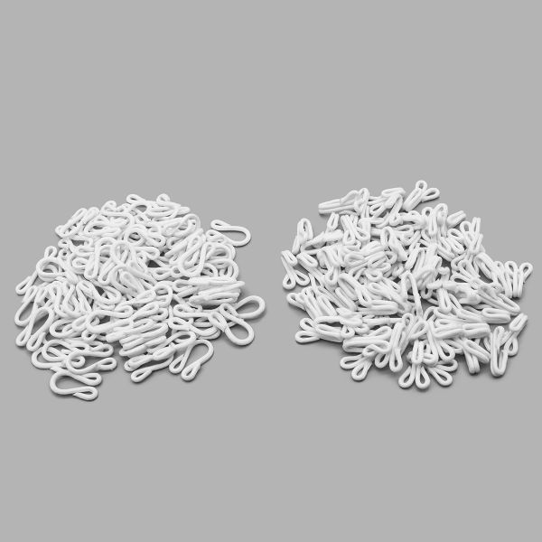 Крючки пришивные в оплетке 18х35 мм, цв.белый, 100 шт