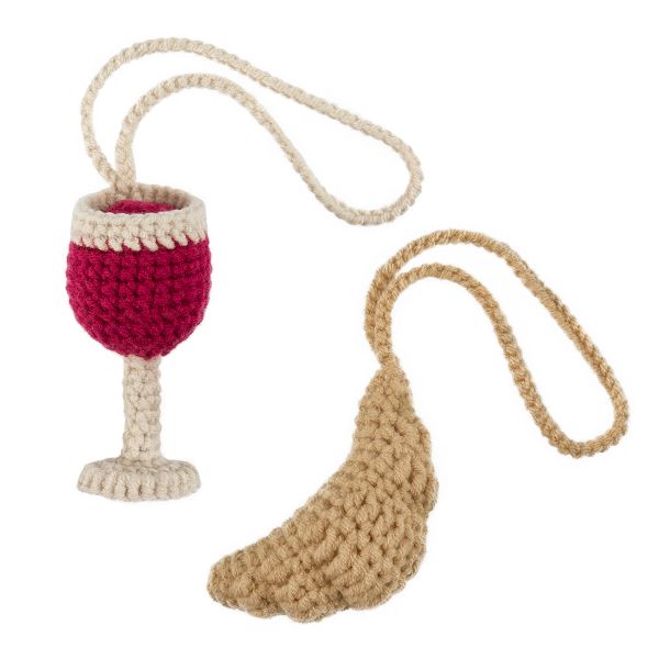 Набор для вязания игрушки Miadolla AMG-MN-0151, Вино и круассан, 7 см