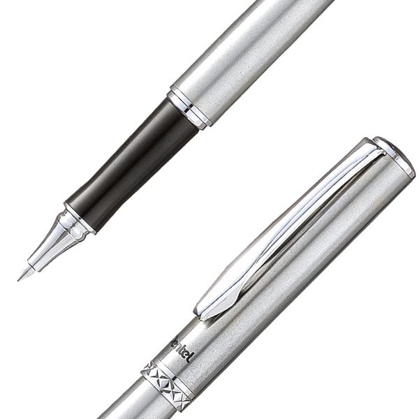 Ручка роллер Pentel, гелевый синий стержень 0,7 мм, в подарочном футляре ⌀0.4 мм, K600-LR7CEBSET цвет чернил: синий