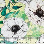 Ткань для пэчворка Peppy Цветущие анемоны 50х55 см, 140±5 г/м², ЦА-04 желтый