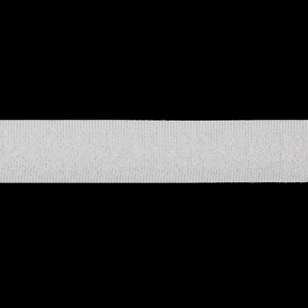 Лента контактная липучка (велкро) пришивная 15 мм / 25 метров, 27006 белая, ПЕТЛЯ, качество 