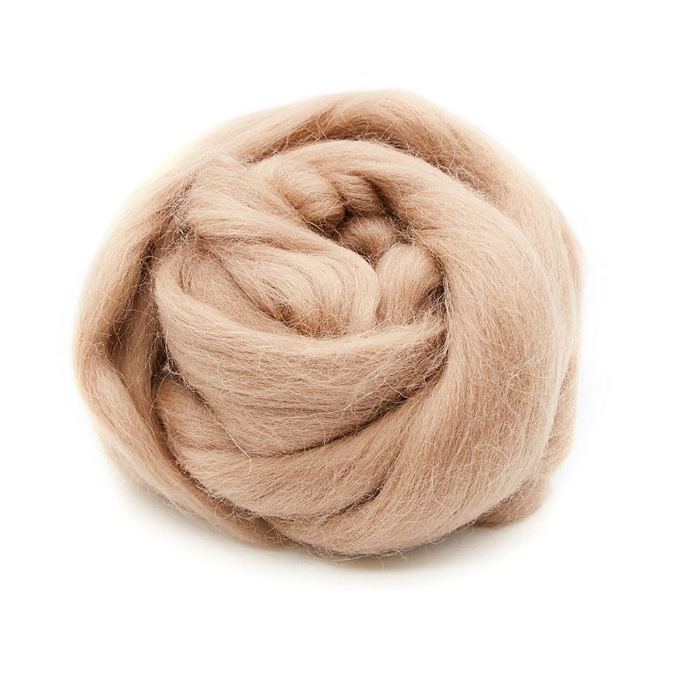 Шерсть для валяния Троицкая п/тонкая 1х100 г (до 29 мкр), 431 бежевый меланж