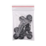 Фиксатор (зажим) для шнура металл 2 отв., 20.5х15.6 мм, ⌀3.5 мм, металл, P.Black (черная резина), MFR12, 10 шт