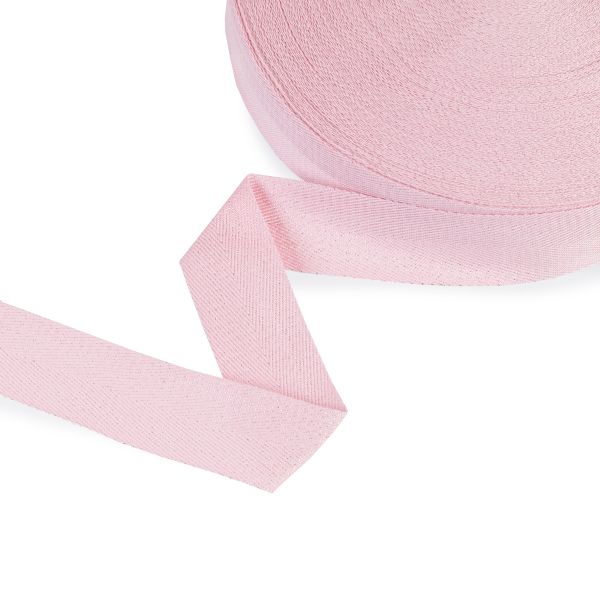 Тесьма (лента) киперная п/э с люрексом 30 мм / 50 метров, розовый-серебристый/pink-silver, Gamma TPTL-30