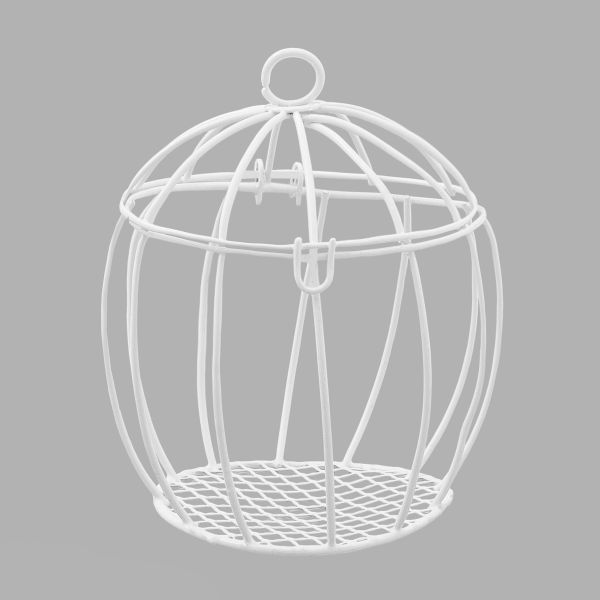 Миниатюра кукольная: Клетка (6,5х9,0), металл, белый Y-6590