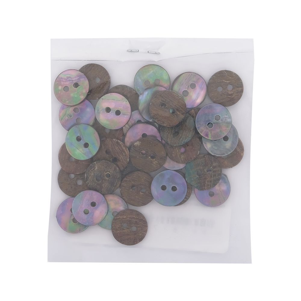 Пуговицы на 2 прокола 20L (12,5мм), ракушка (B-Grey (серый)), CN-S003A, 36 шт