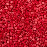 Бусины пластик 6х6х3 мм, 50 г, с двойным отверстием, плоский квадрат, 7 алый, Astra&Craft 7429