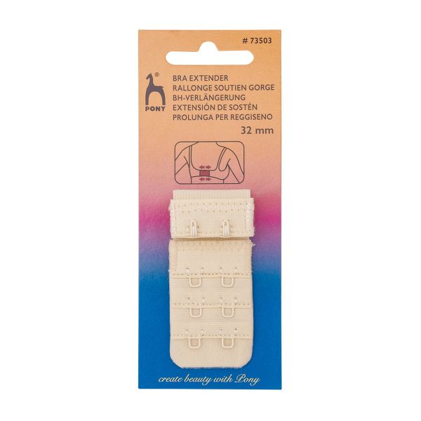 Удлинитель застежки для бюстгальтера 3*2, 32 мм, бежевый, 1 шт, Pony, 73503