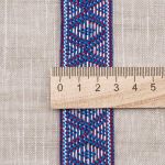 Лента (тесьма) жаккардовая 30.0 мм / 25±1 метров, рис. 9854, синий/белый/красный, С3881Г17