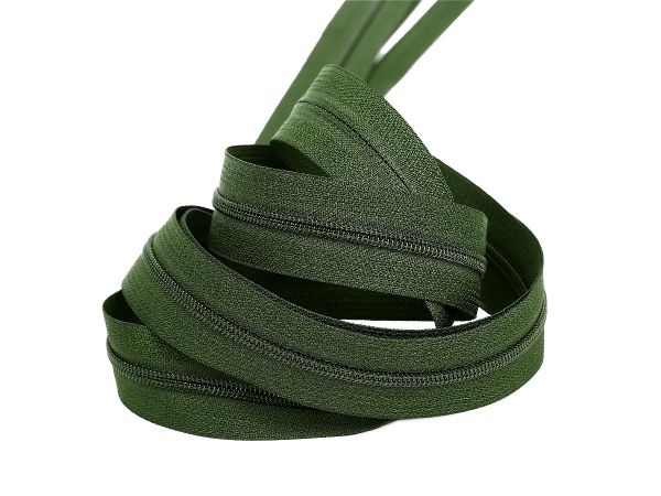 Молния рулонная витая (спираль) Т3 (3 мм) УСИЛЕННАЯ, НА БОБИНЕ, S-190 хаки (цв.SBS) / кор. 1200 метров