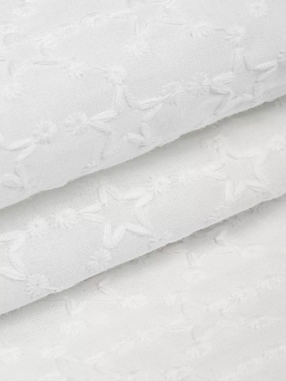 Ткань шитьё (прошва) 100 г/м², 150 см / 2 метра, TBY.Emb.8228.1.2, цв.01 белый