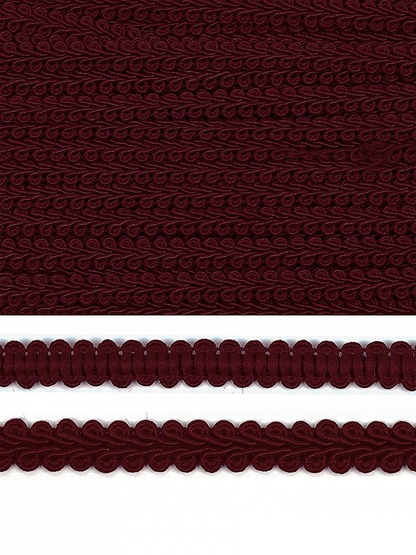 Тесьма в стиле шанель плетеная 12 мм / 9 метров, 0384-0016, F178 (37) бордо
