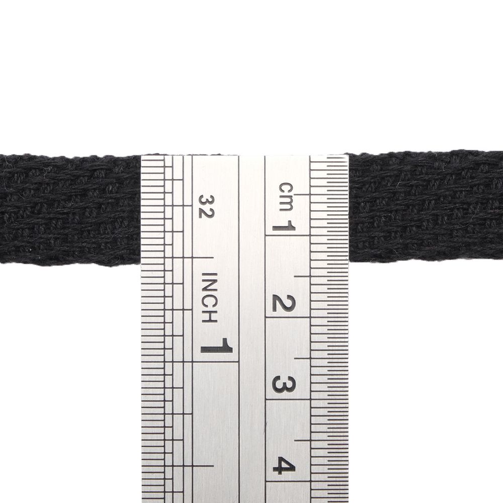 Шнур плоский плетеный х/б ⌀15.0 мм / 20 метров, цв.3 черный