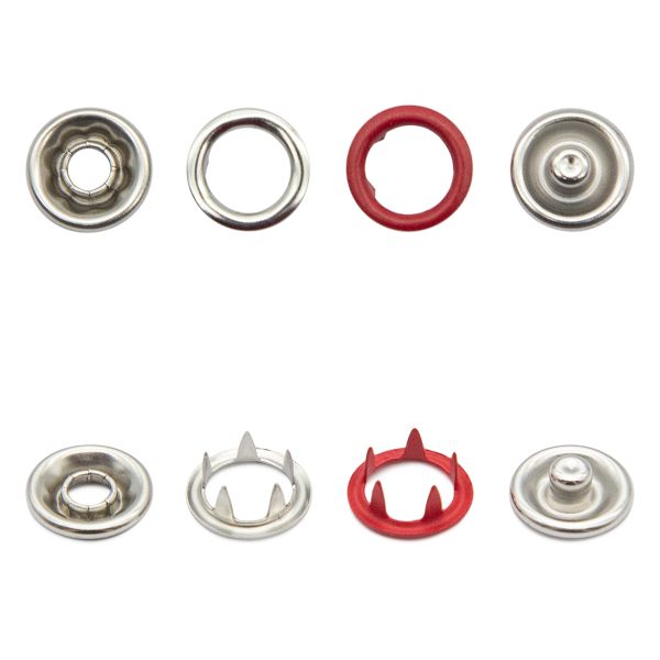 Кнопка рубашечная (джерси) открытая ⌀9.5 мм, ≈144 шт, МЕТАЛЛ, эмаль, 162 красный матовый, NEW STAR