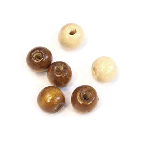 Бусины дерево 9х10 мм, микс, 50 шт, Астра