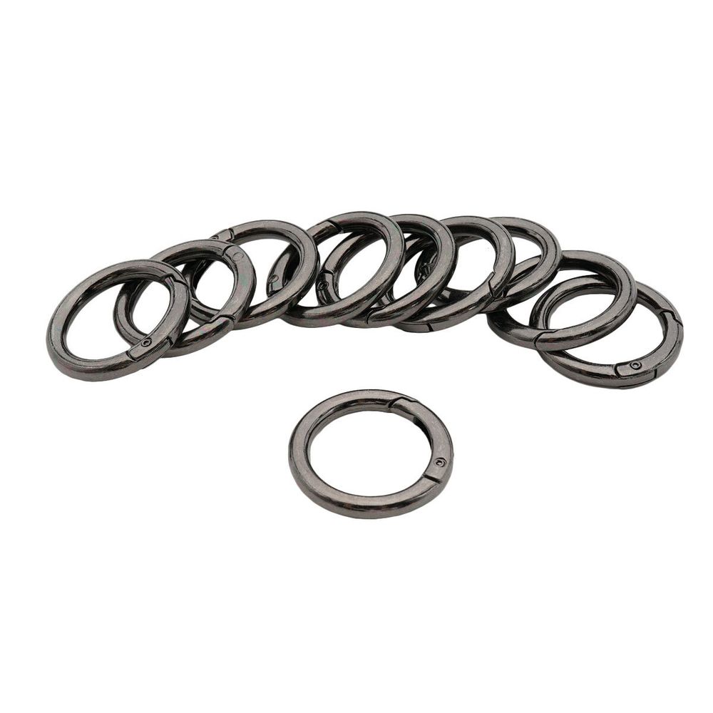 Карабин металл кольцо 25.0 мм (35х35 мм), чер.никель, 10 шт