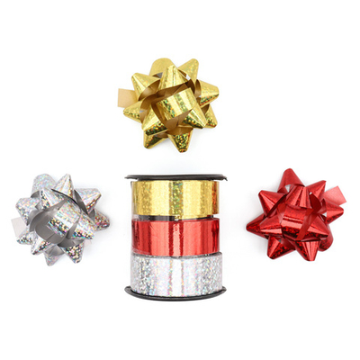 Набор для упаковки: 3 ленты + 3 бантика, AR397, серебро/красный/золото