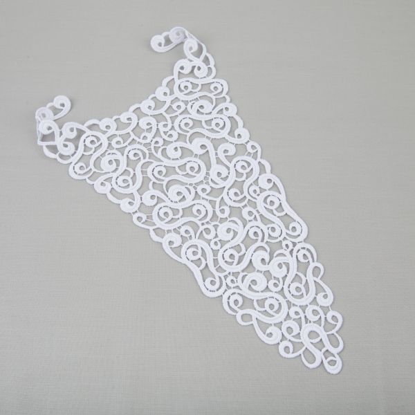 Пришивная кружевная вставка 210 мм, гипюр, 10 шт, Турция, белый, Gamma GIC-34-01