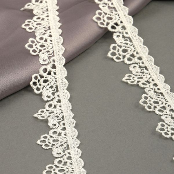 Кружево гипюр (плетёное) 25 мм, цв.3 молочный, уп. 9 м, Kruzhevo