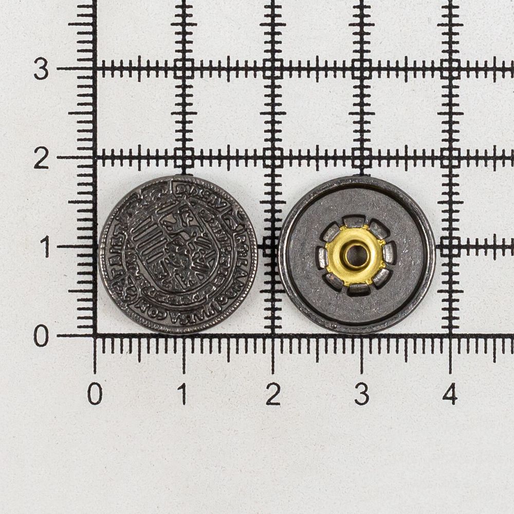 Часть кнопки Альфа (S-образная) ⌀17 мм (A-часть), 5/17 мм. чер.никель Печать, 20 шт