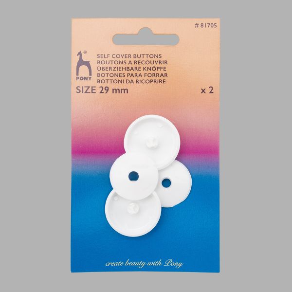 Пуговицы под обтяжку защелкивающиеся 46L = 29 мм на ножке, пластик, 2 шт, Pony, 81705