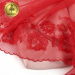 Кружево на сетке широкое 225 мм, OG44, цв.красный, левая уп.6м, Kruzhevo