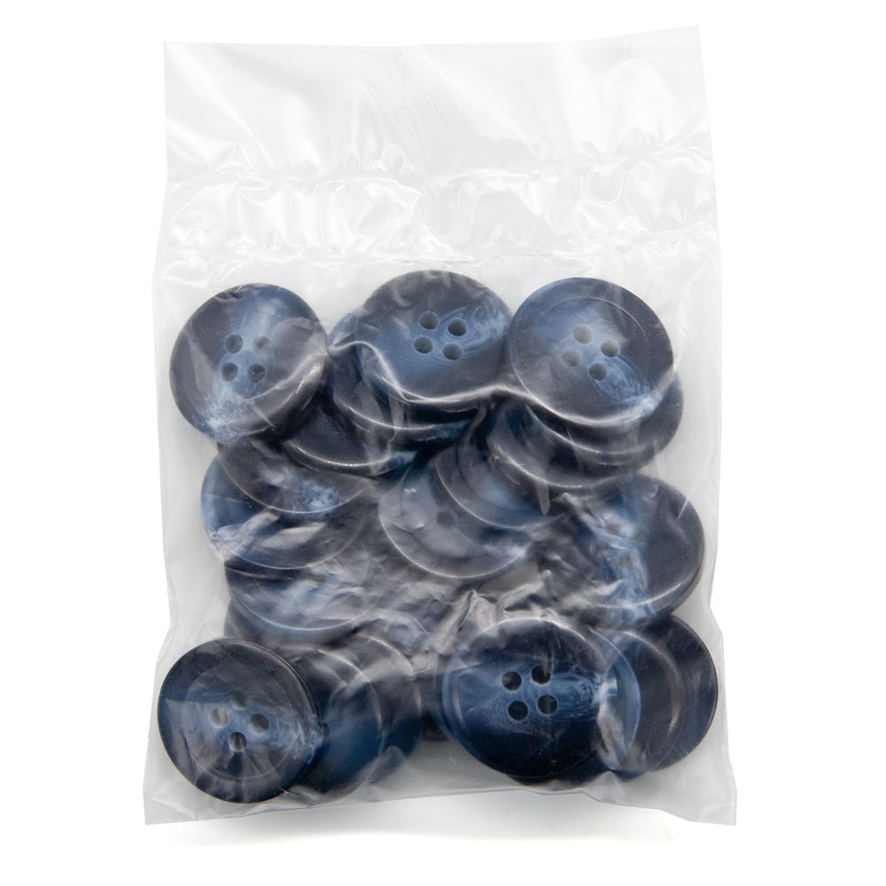 Пуговицы 4 прокола мужская костюмные 543294/4 40 (5422 синий/глянц.), 24 шт