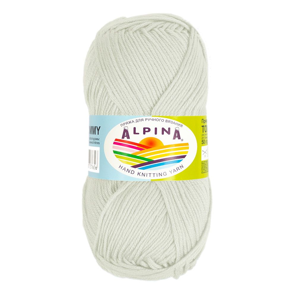 Пряжа Alpina Tommy / уп.10 мот. по 50г, 138м, 003 молочный