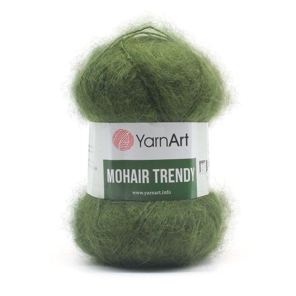 Пряжа YarnArt (ЯрнАрт) Mohair trendy / уп.5 мот. по 100 г, 220м, 111 хаки