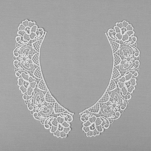 Пришивной кружевной воротник арт.TTR.12GY0009 25,4см цв.белый уп.50 комп, Kruzhevo