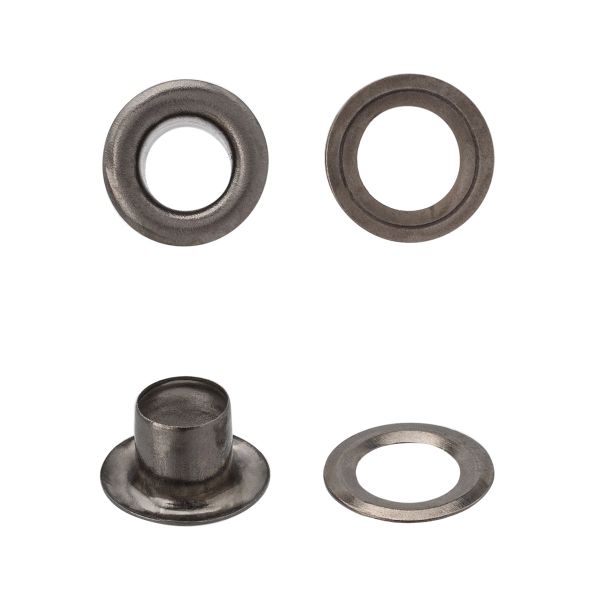 Люверсы металл ⌀4.4 мм (внутр.), h5.42 мм, №2, металл, черный никель, уп≈100 шт