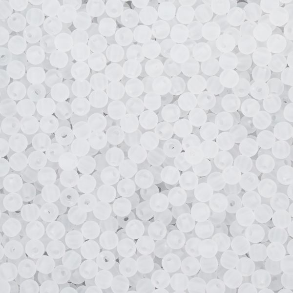 Бусины пластик ⌀6 мм, 500 г, полупрозначные матовые, 033 прозрачный, 7728462