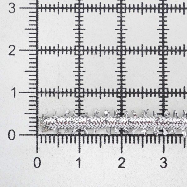 Шнур металлизированный ⌀6.0 мм / 30 метров, сороконожка, серебро