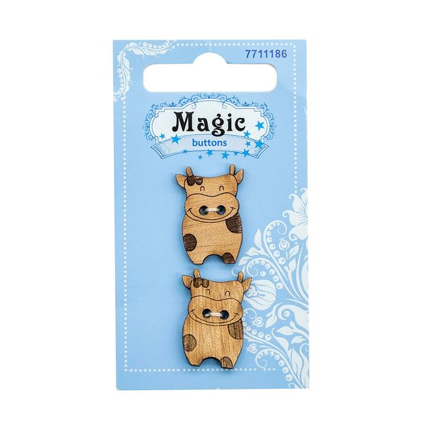 Украшения декоративные пуговицы Корова, 2 шт, Magic Buttons LW783-V47