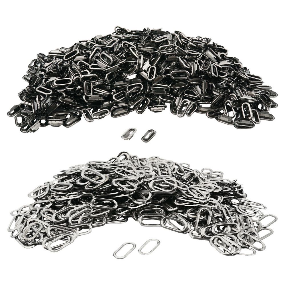 Люверсы металл овальные 24х8 (внутр.), 28х12 (внешн.), металл (≈1000 шт) New Star, чер.никель