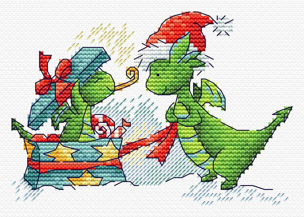 Набор для вышивания нитками МП Студия (Жар-птица), Подарочек, 9х13 см