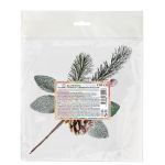 Веточка декоративная хвойная с шишкой и ягодами 26 см, 3 шт, 01, Blumentag