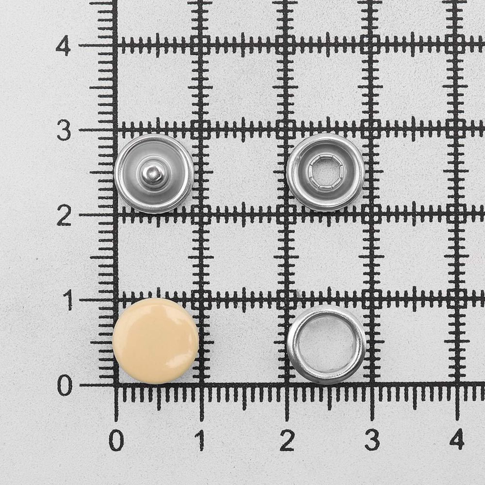 Кнопка рубашечная (джерси) закрытая ⌀9.5 мм, ≈1440 шт, МЕТАЛЛ, эмаль, 291 св.бежевый матовый, NEW STAR