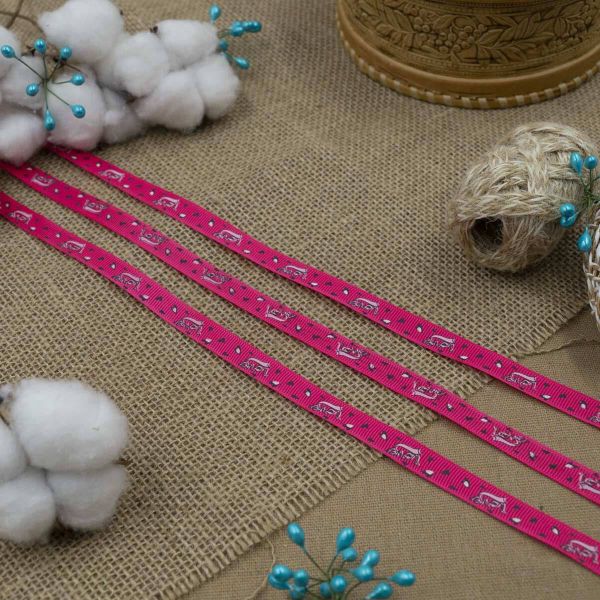 Лента репсовая (в рубчик) 10.0 мм, 3м, Love, розовый