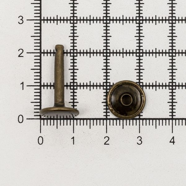 Хольнитены двухсторонние сумочные ⌀12 мм h-20 мм металл, латунь, 69593, 100 шт