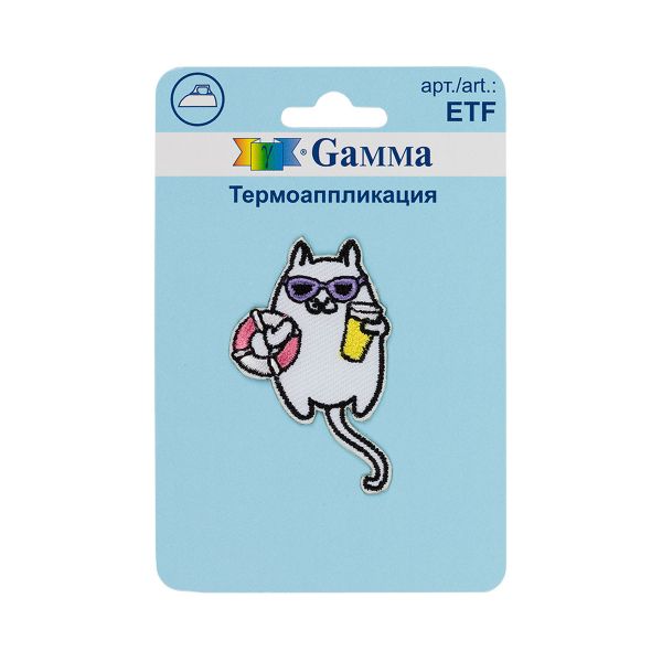 Термоаппликация №01, 1 шт, 01-008 Кот 3.2х5.4 см, Gamma ETF