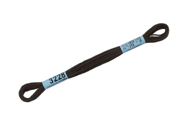 Мулине Gamma 100% хлопок, цв.3228 т.коричневый-хаки, 24 мотка по 8 метров