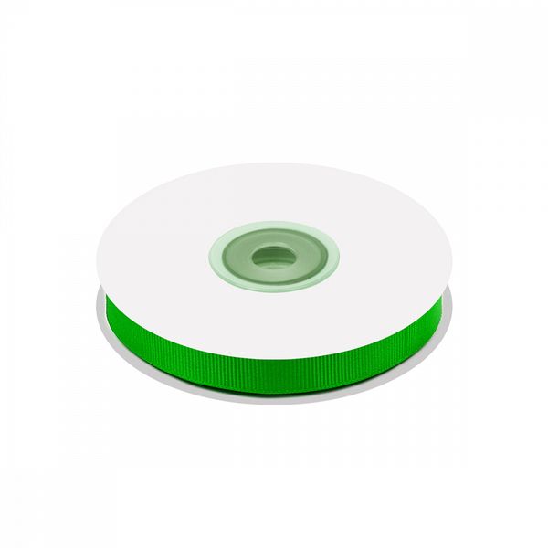 Лента репсовая (в рубчик) 10.0 мм цв. 579 ярк.зеленый уп.22.86м (±1м)