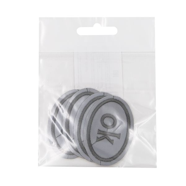 Термоаппликация овальная ОК, джинс, 55х40 мм, LA420, 4 шт