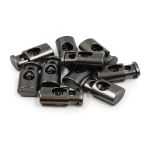 Фиксатор (зажим) для шнура металл 1 отв., 20х10 мм, (in ⌀4.5 мм), цв.чер.никель, 10 шт