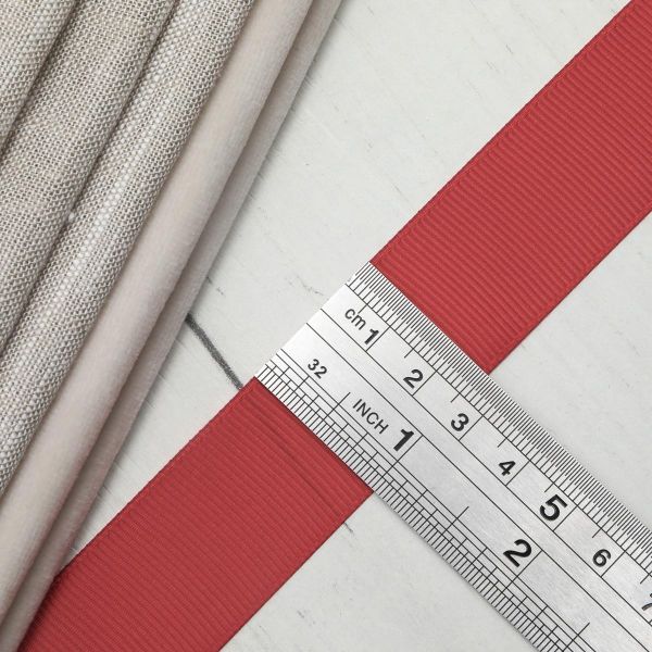 Лента репсовая (в рубчик) 25.0 мм, 026 красный, уп.18,28 м