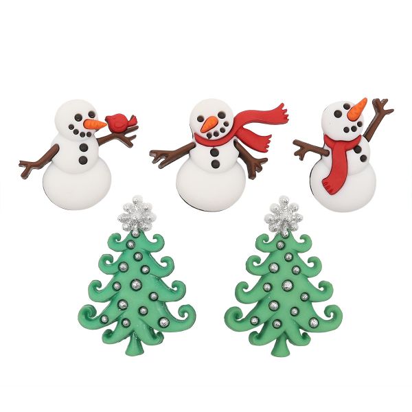 Украшения пуговицы декоративные фигурки Снегопад пластик, 5 штак, Dress It Up